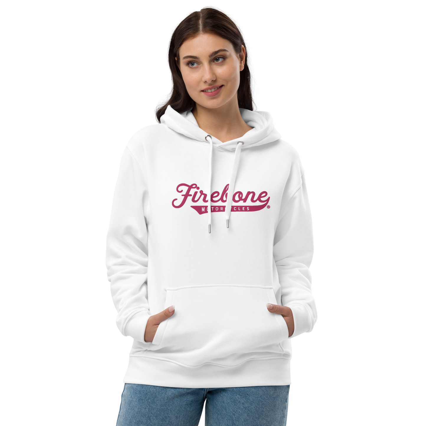 Firebone logo - Pink logo on premium eco hoodie - Firebone