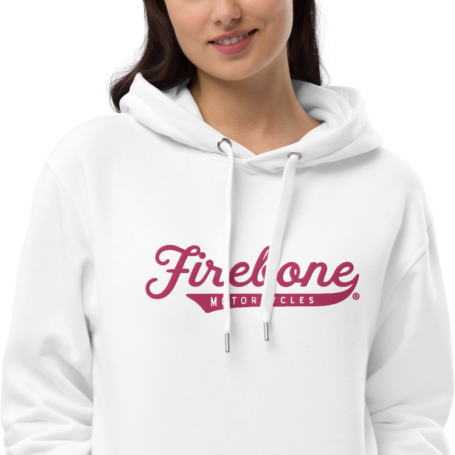 Firebone logo - Pink logo on premium eco hoodie - Firebone
