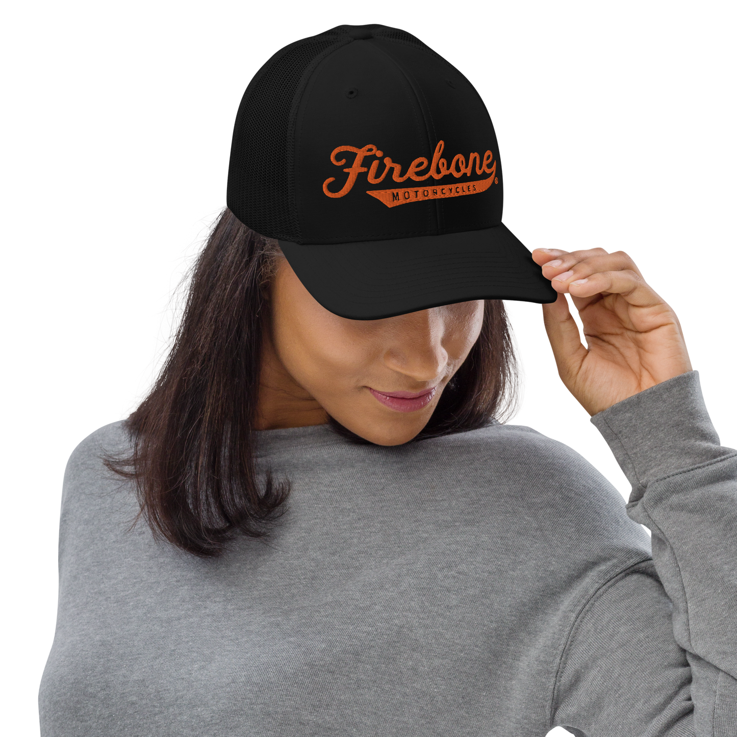 Firebone logo - Orange logo on trucker cap - Firebone
