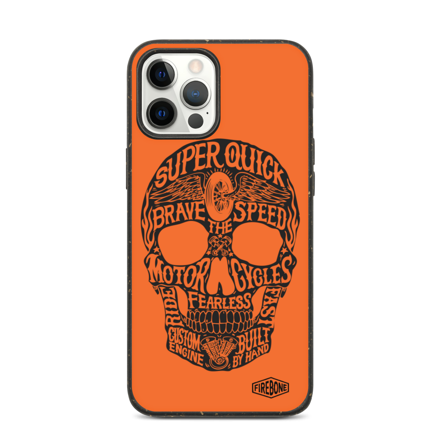 Super Quick Skull - Speckled iPhone case - Firebone