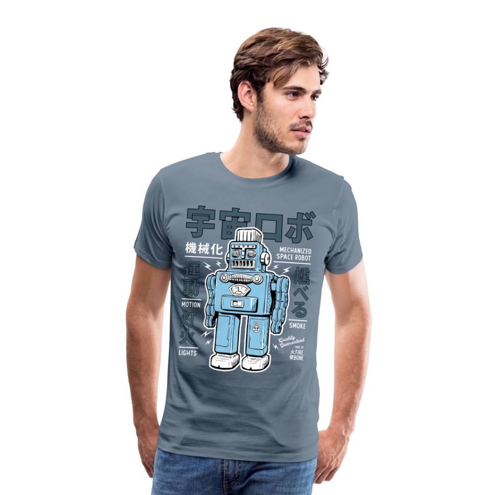 Smoking robot steel blue premium T-Shirt - steel blue