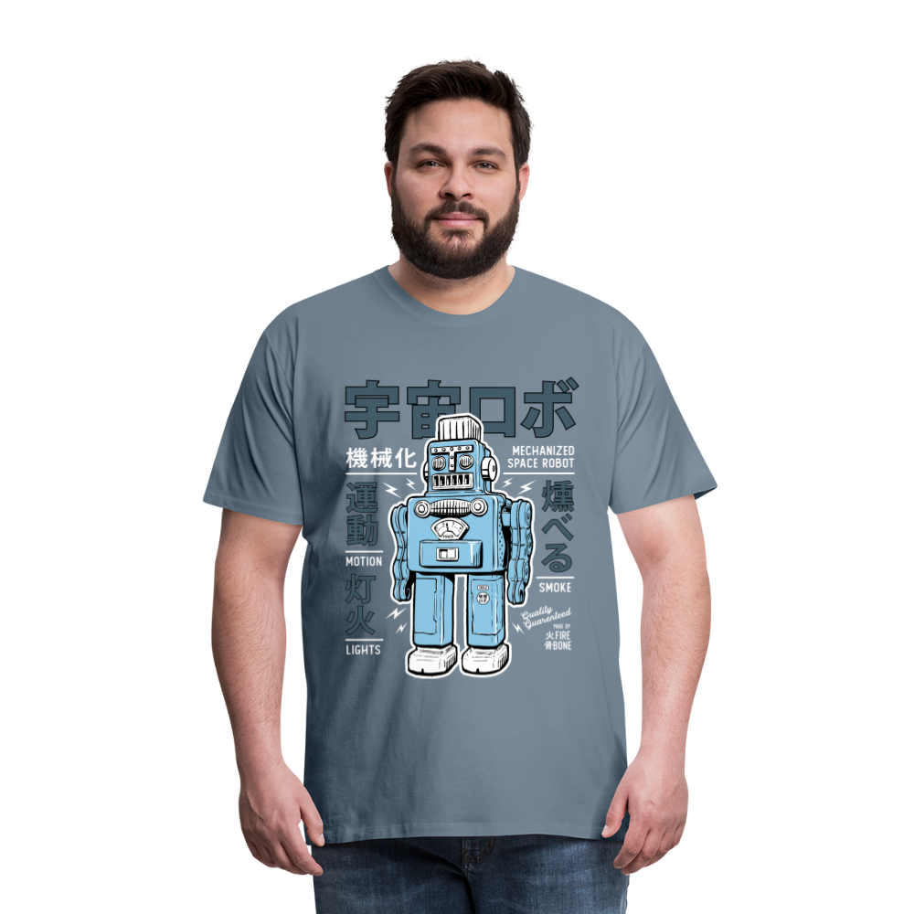Smoking robot steel blue premium T-Shirt - steel blue