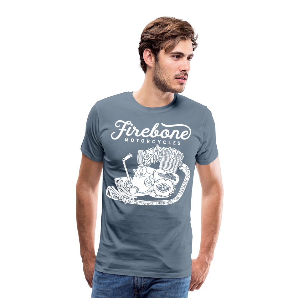 Firebone vintage engine premium t-shirt - steel blue