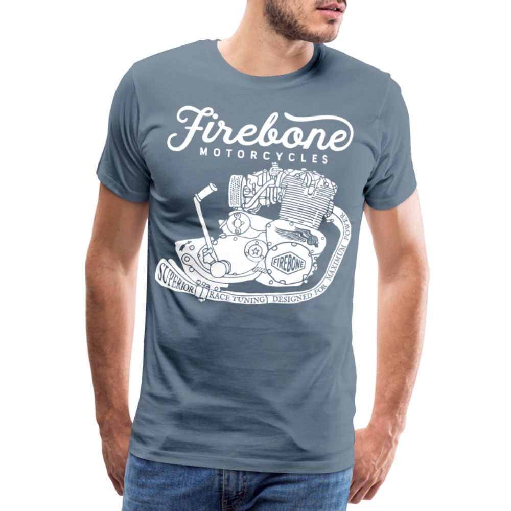 Firebone vintage engine premium t-shirt - steel blue