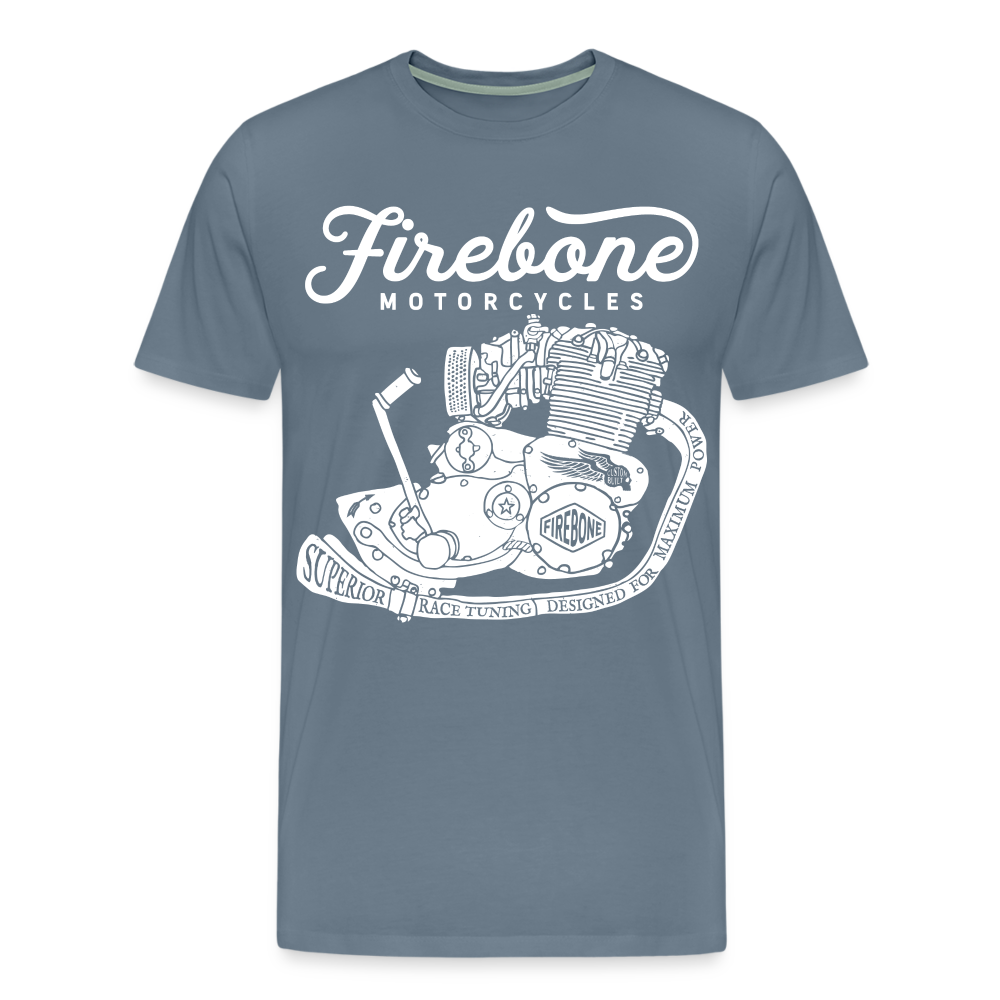 Firebone vintage engine premium t-shirt - steel blue