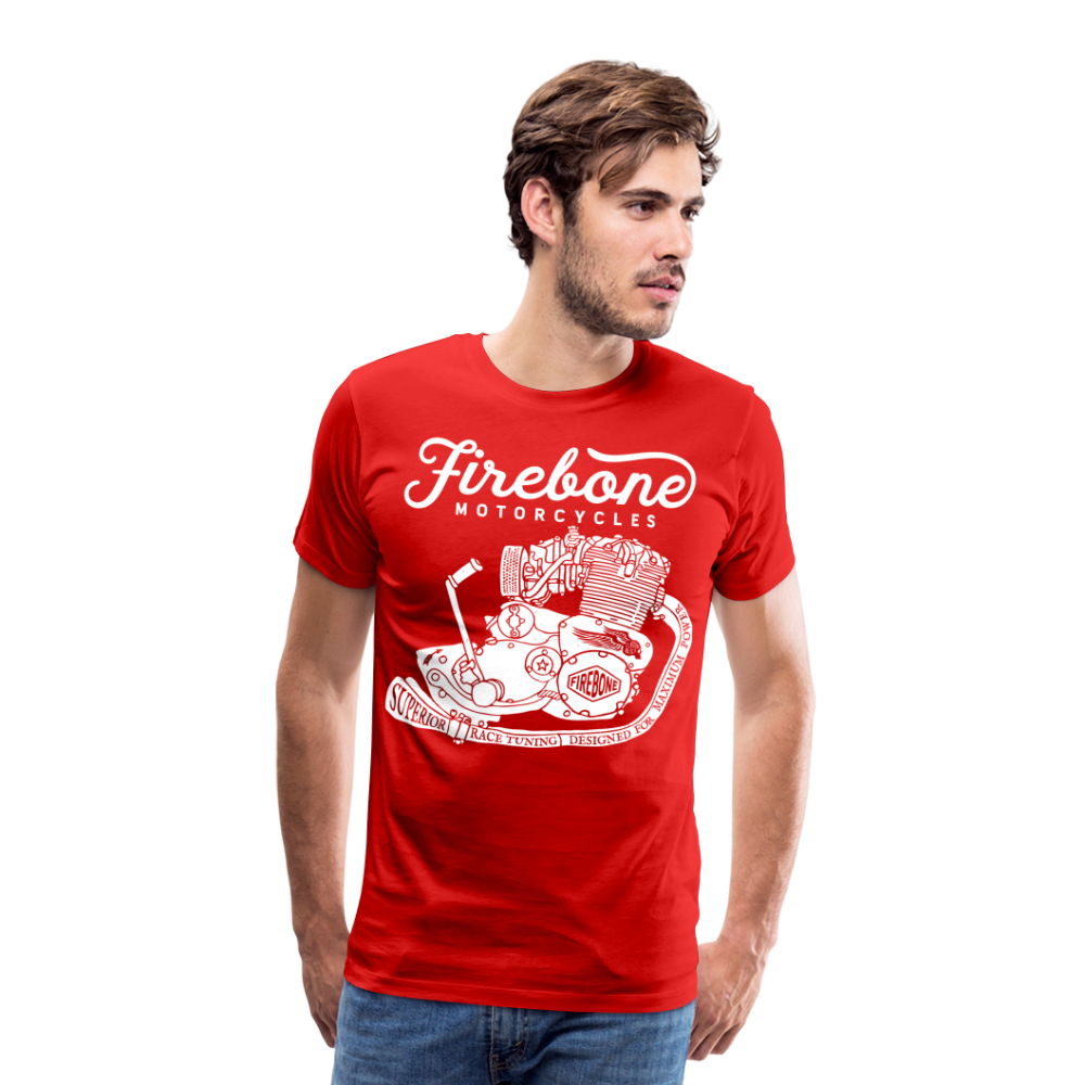 Firebone vintage engine premium t-shirt - red