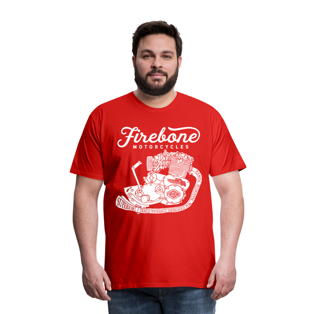 Firebone vintage engine premium t-shirt - red
