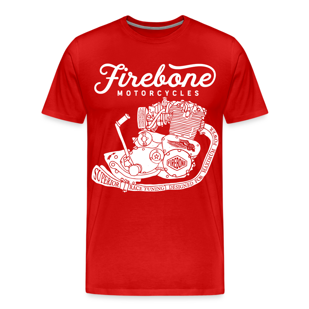 Firebone vintage engine premium t-shirt - red