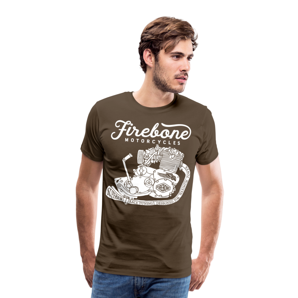 Firebone vintage engine premium t-shirt - noble brown
