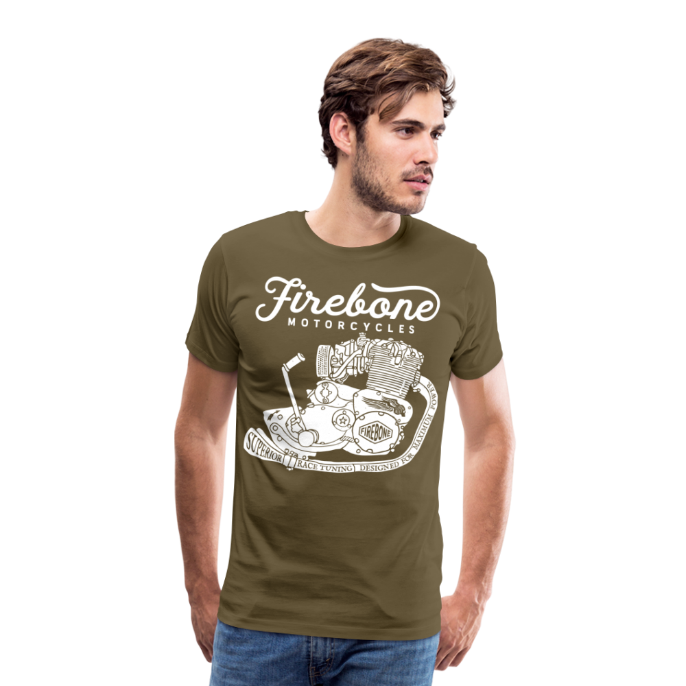 Firebone vintage engine premium t-shirt - khaki