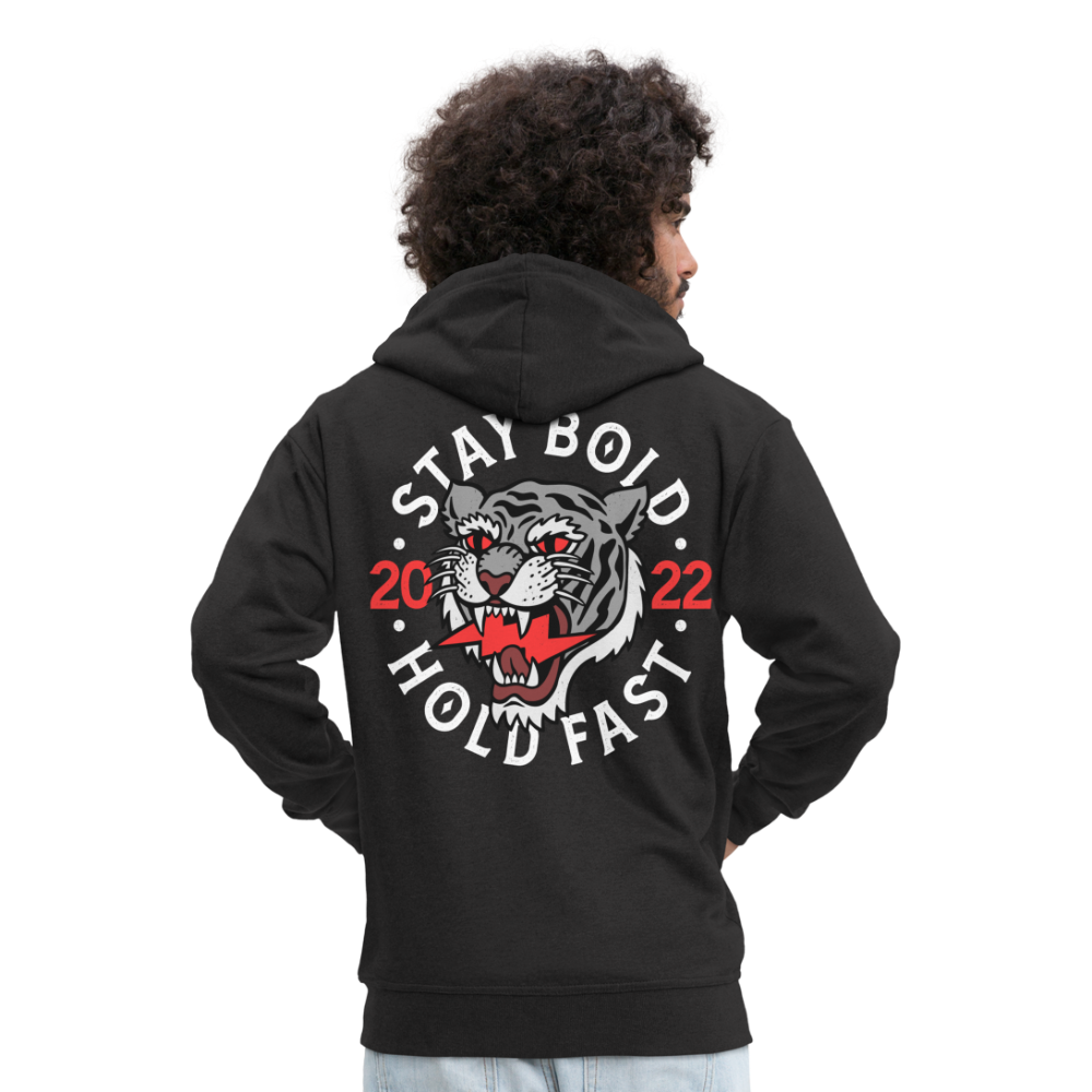 Stay bold tiger premium zip hooded jacket - black