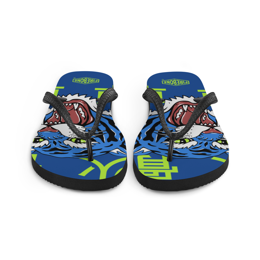 Angry Tiger - Blue Flip-Flops - Firebone
