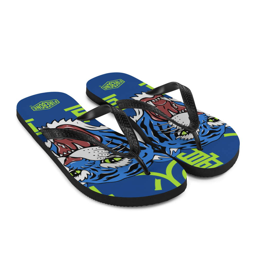 Angry Tiger - Blue Flip-Flops - Firebone