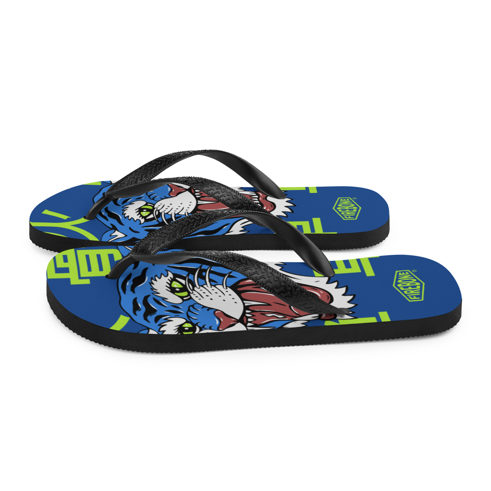 Angry Tiger - Blue Flip-Flops - Firebone