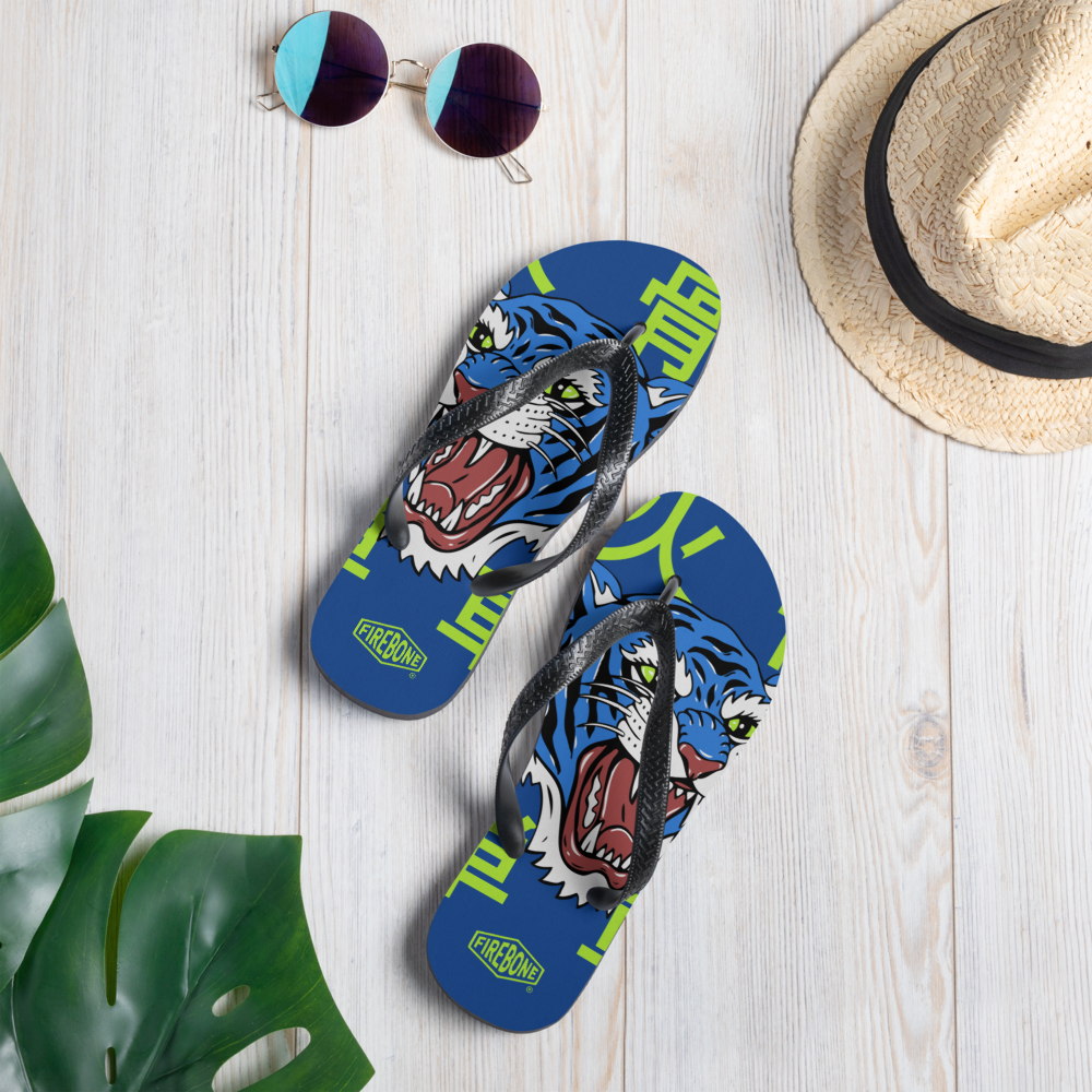 Angry Tiger - Blue Flip-Flops - Firebone