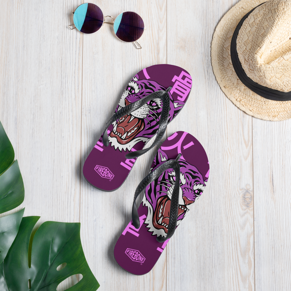 Angry Tiger - Hot pink flip-flops - Firebone
