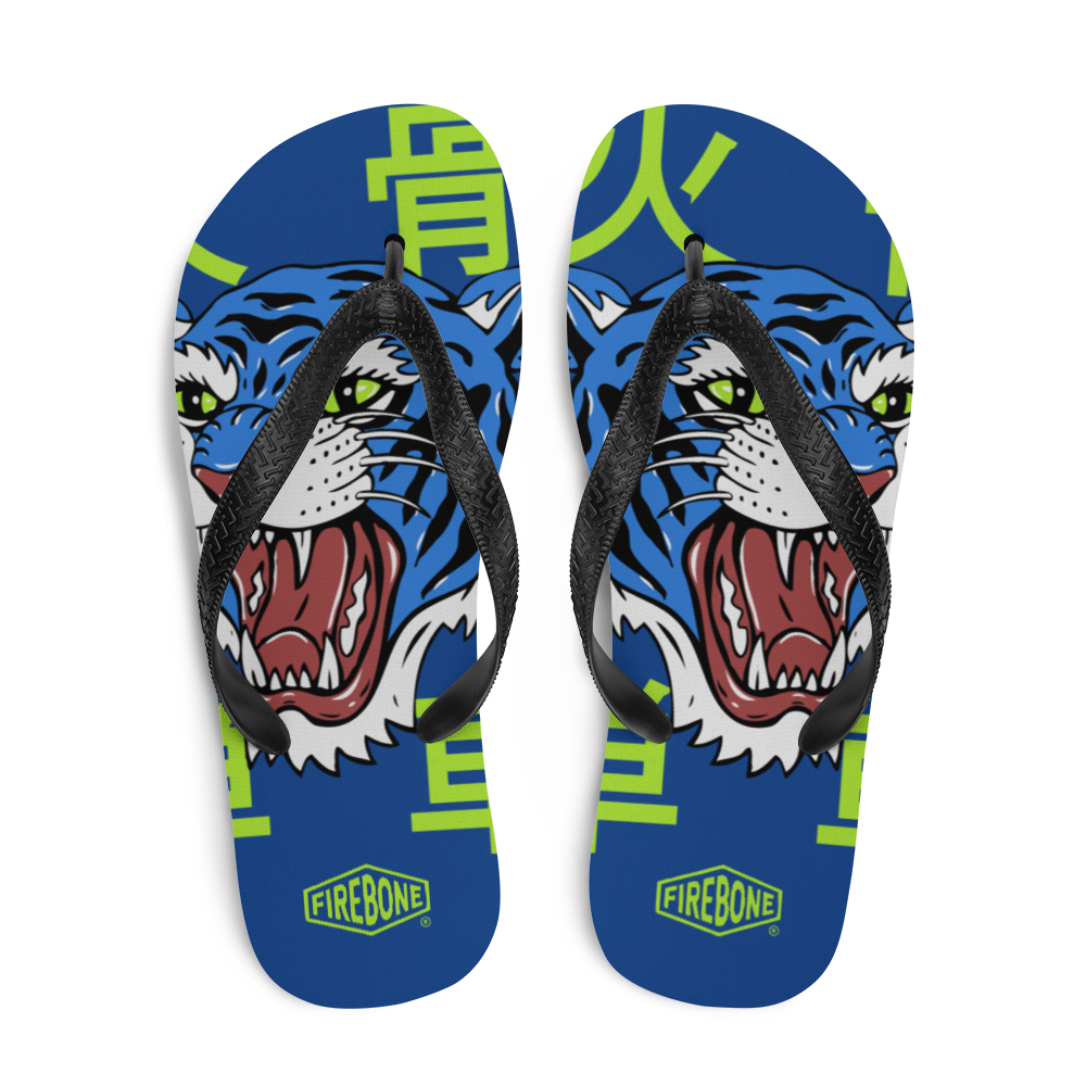 Angry Tiger - Blue Flip-Flops - Firebone