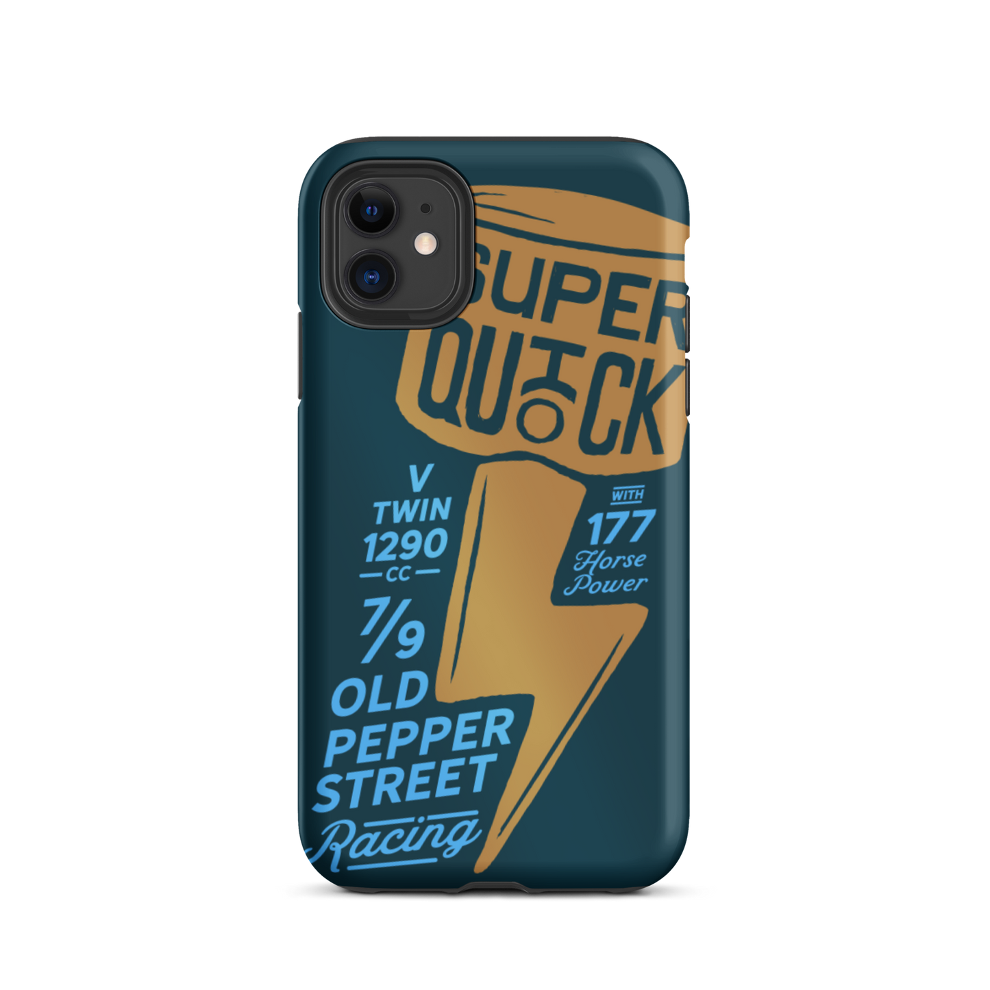 Super Quick Piston - Orange and blue tough iPhone case - Firebone
