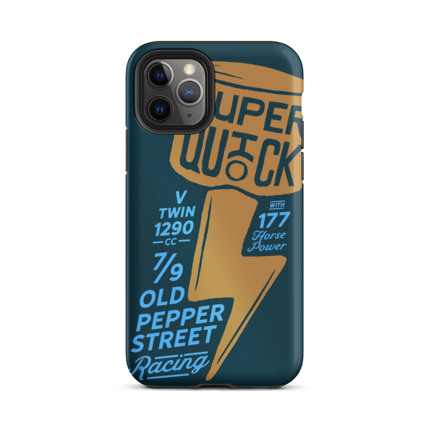 Super Quick Piston - Orange and blue tough iPhone case - Firebone