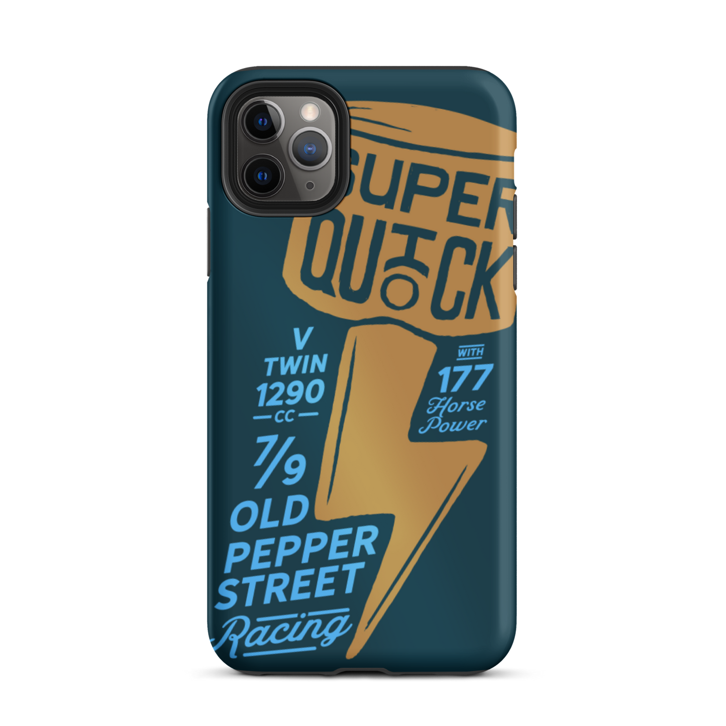 Super Quick Piston - Orange and blue tough iPhone case - Firebone