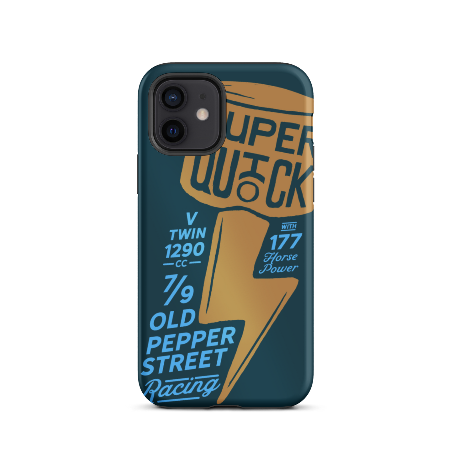 Super Quick Piston - Orange and blue tough iPhone case - Firebone