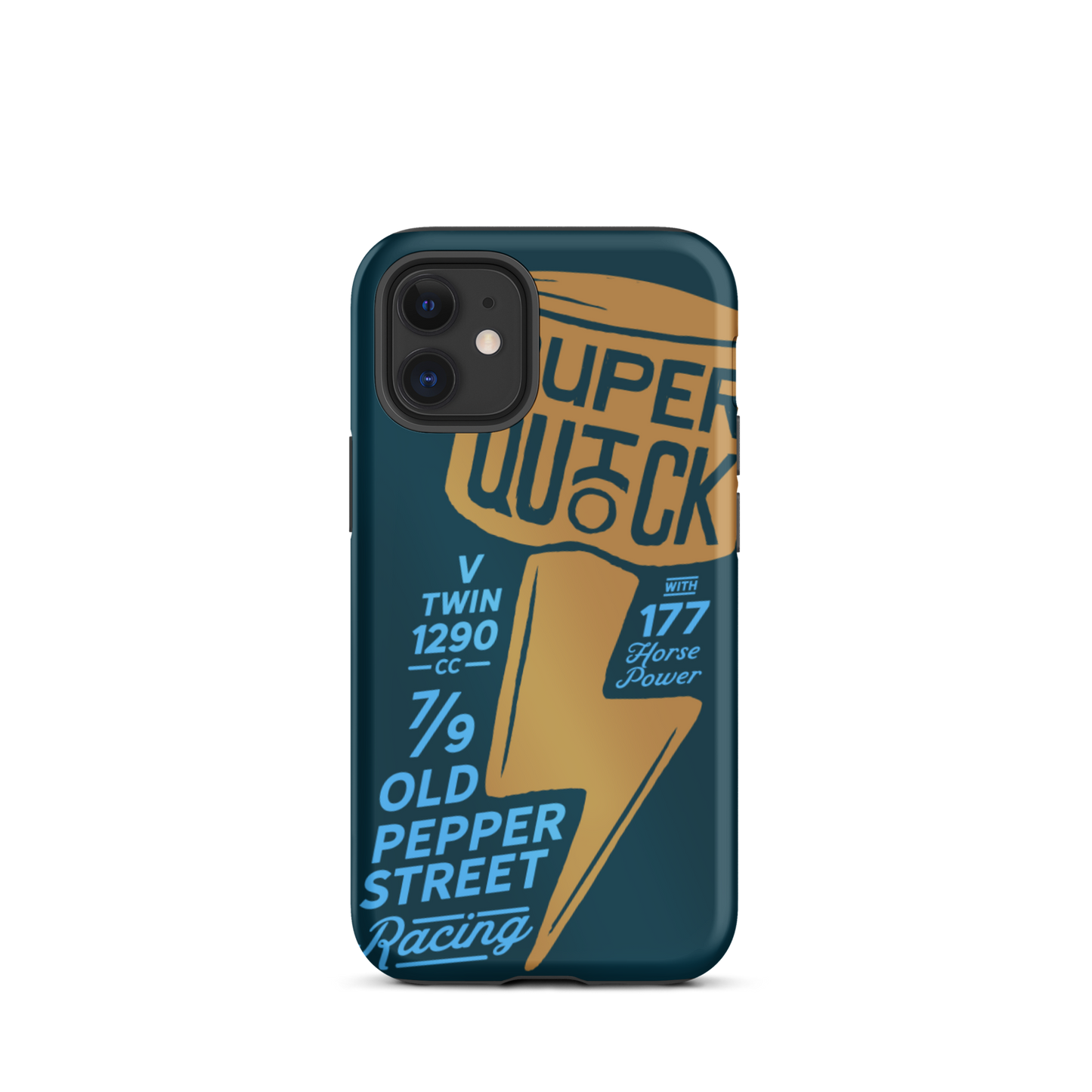 Super Quick Piston - Orange and blue tough iPhone case - Firebone
