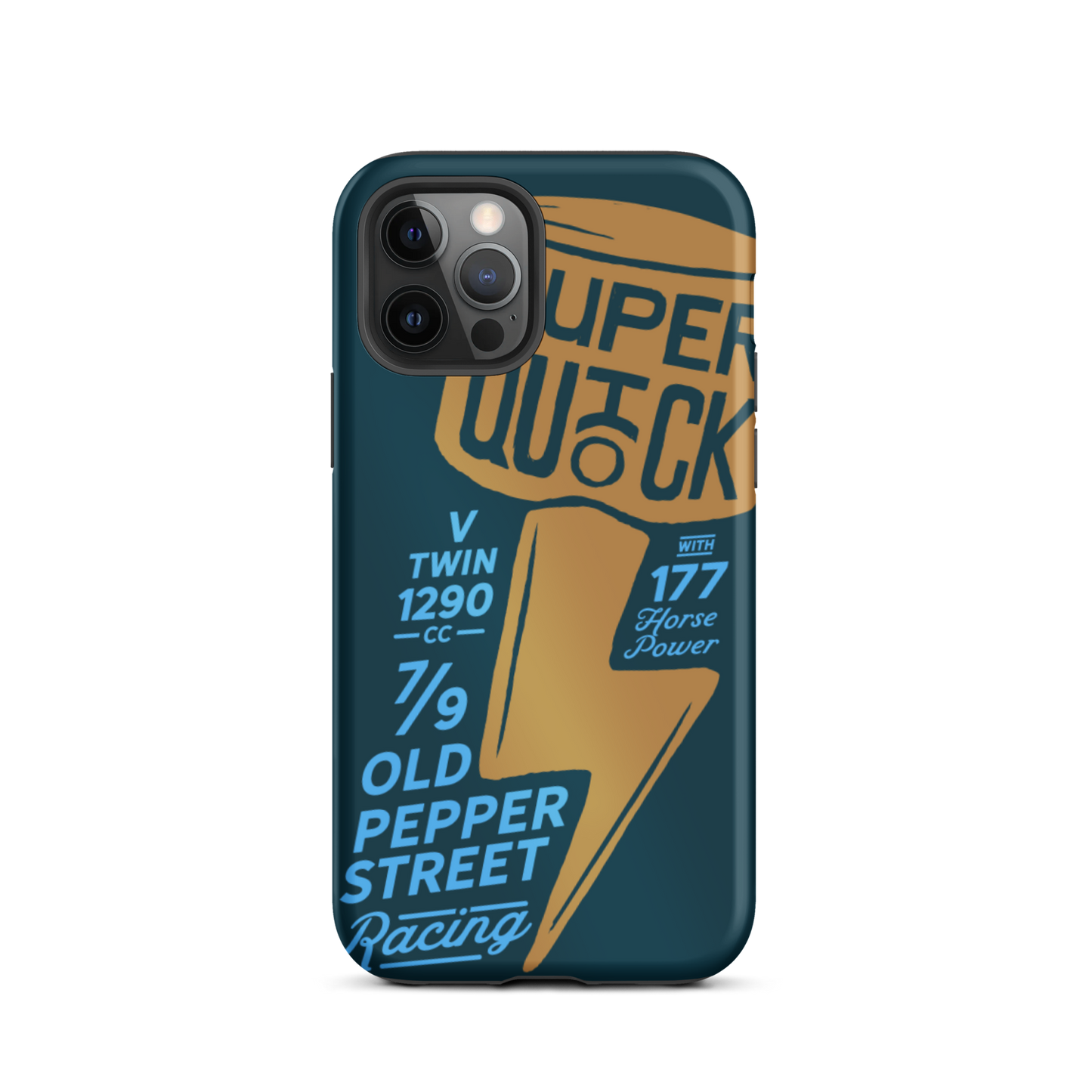 Super Quick Piston - Orange and blue tough iPhone case - Firebone