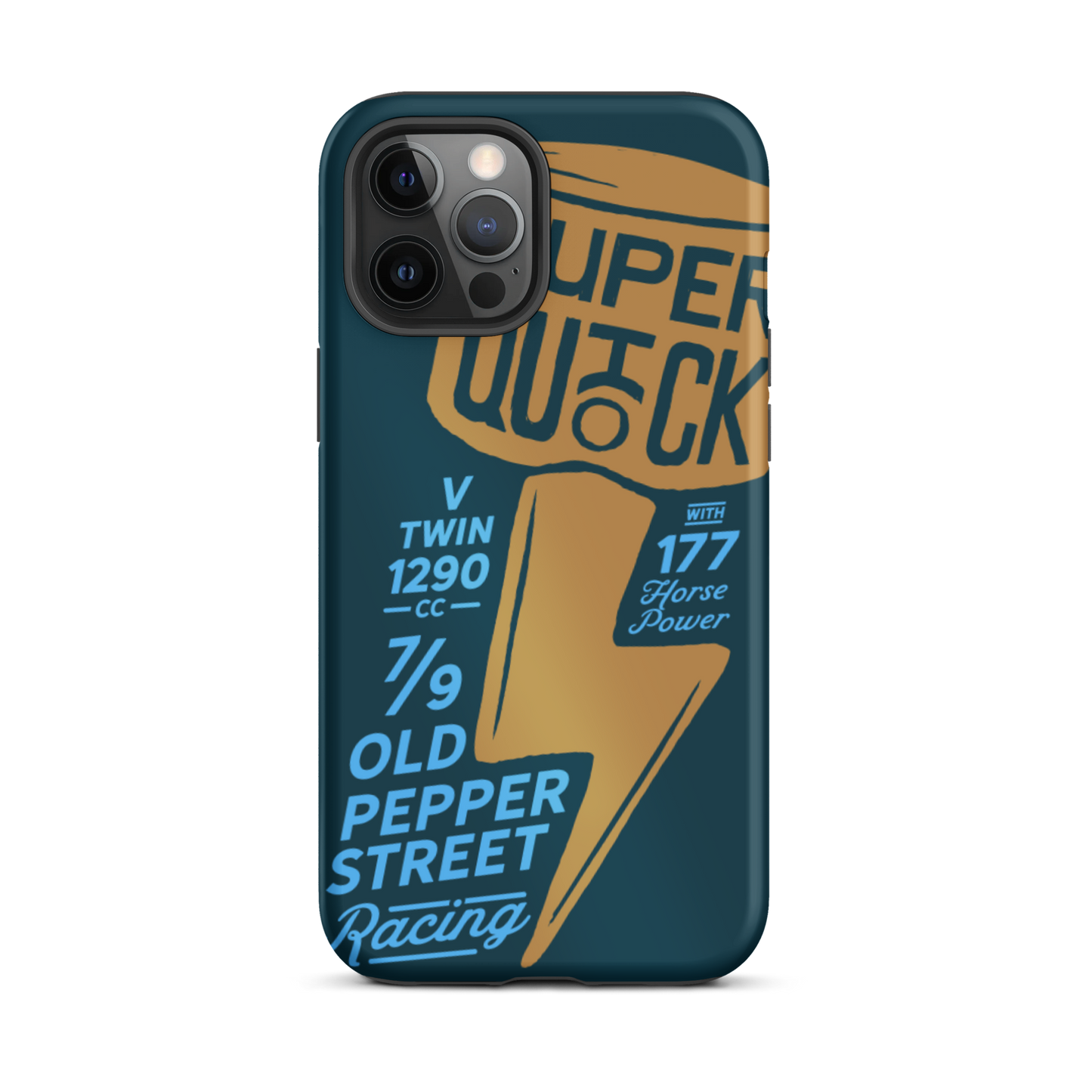 Super Quick Piston - Orange and blue tough iPhone case - Firebone