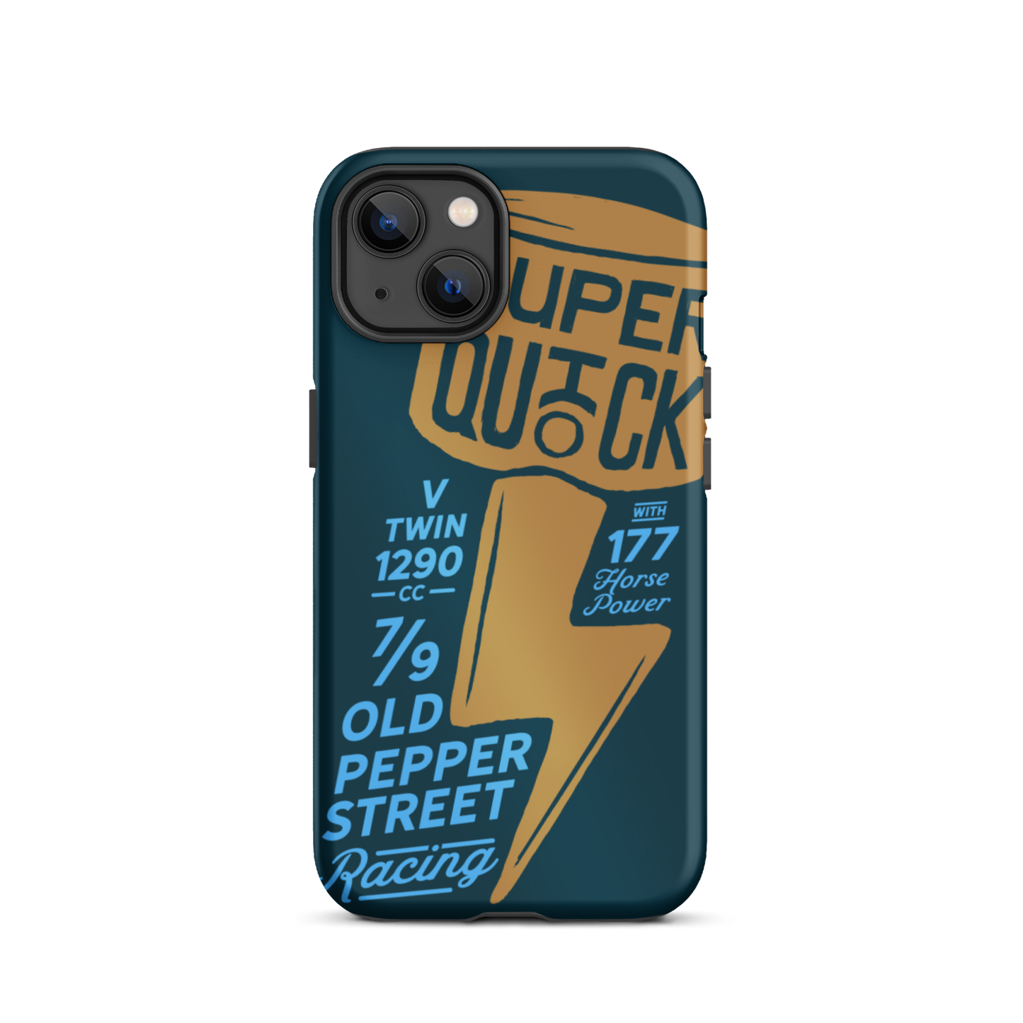 Super Quick Piston - Orange and blue tough iPhone case - Firebone