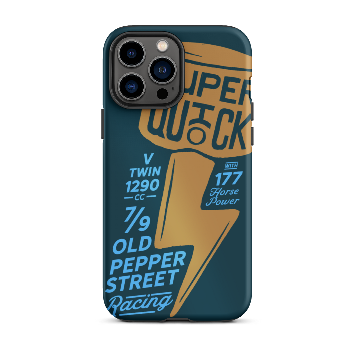 Super Quick Piston - Orange and blue tough iPhone case - Firebone