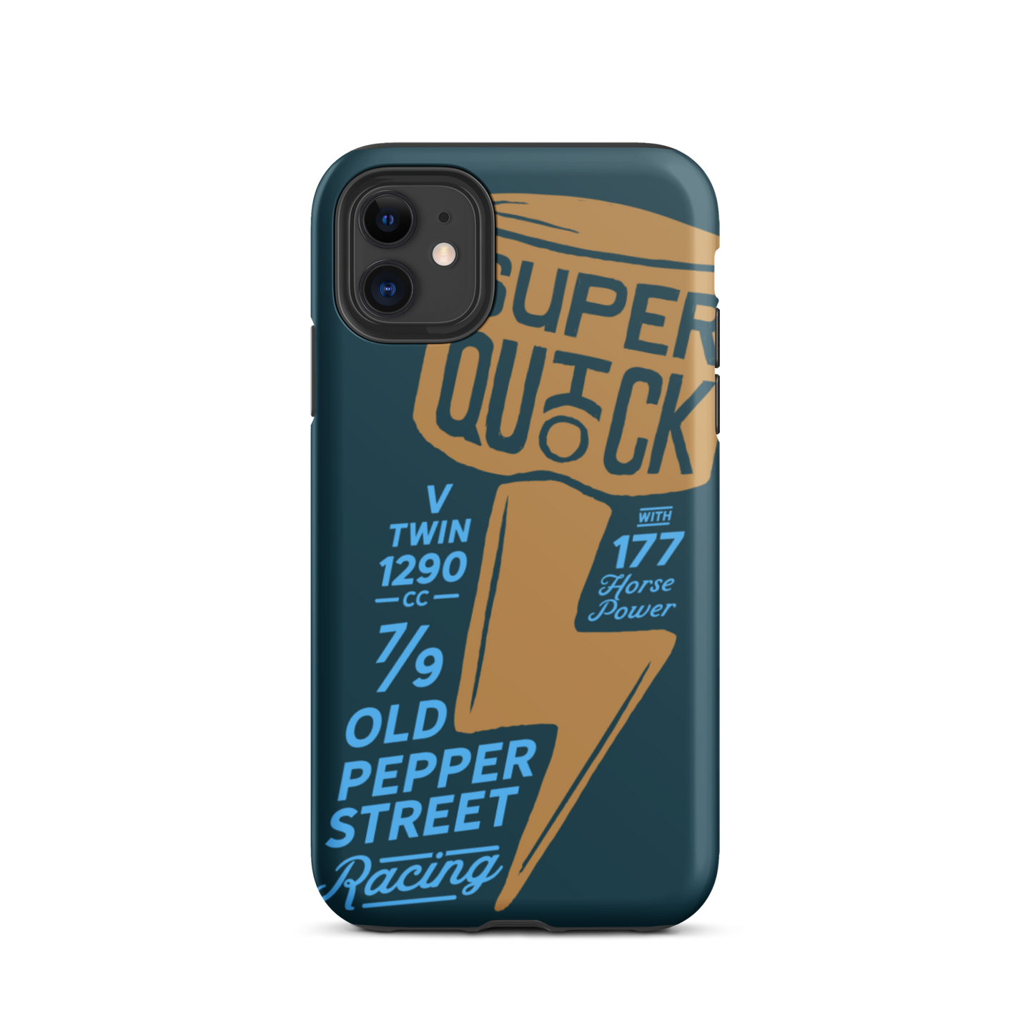 Super Quick Piston - Orange and blue tough iPhone case - Firebone