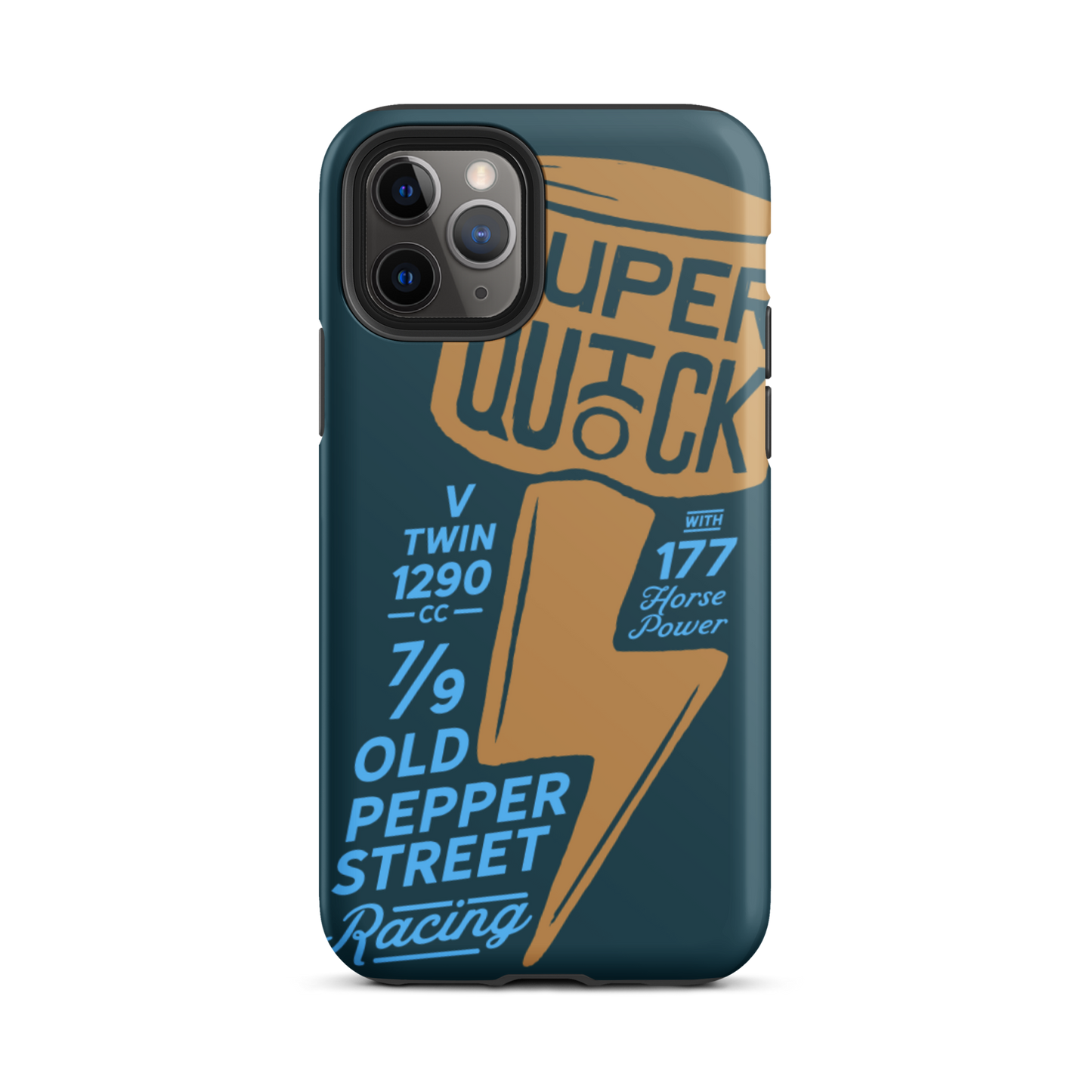 Super Quick Piston - Orange and blue tough iPhone case - Firebone
