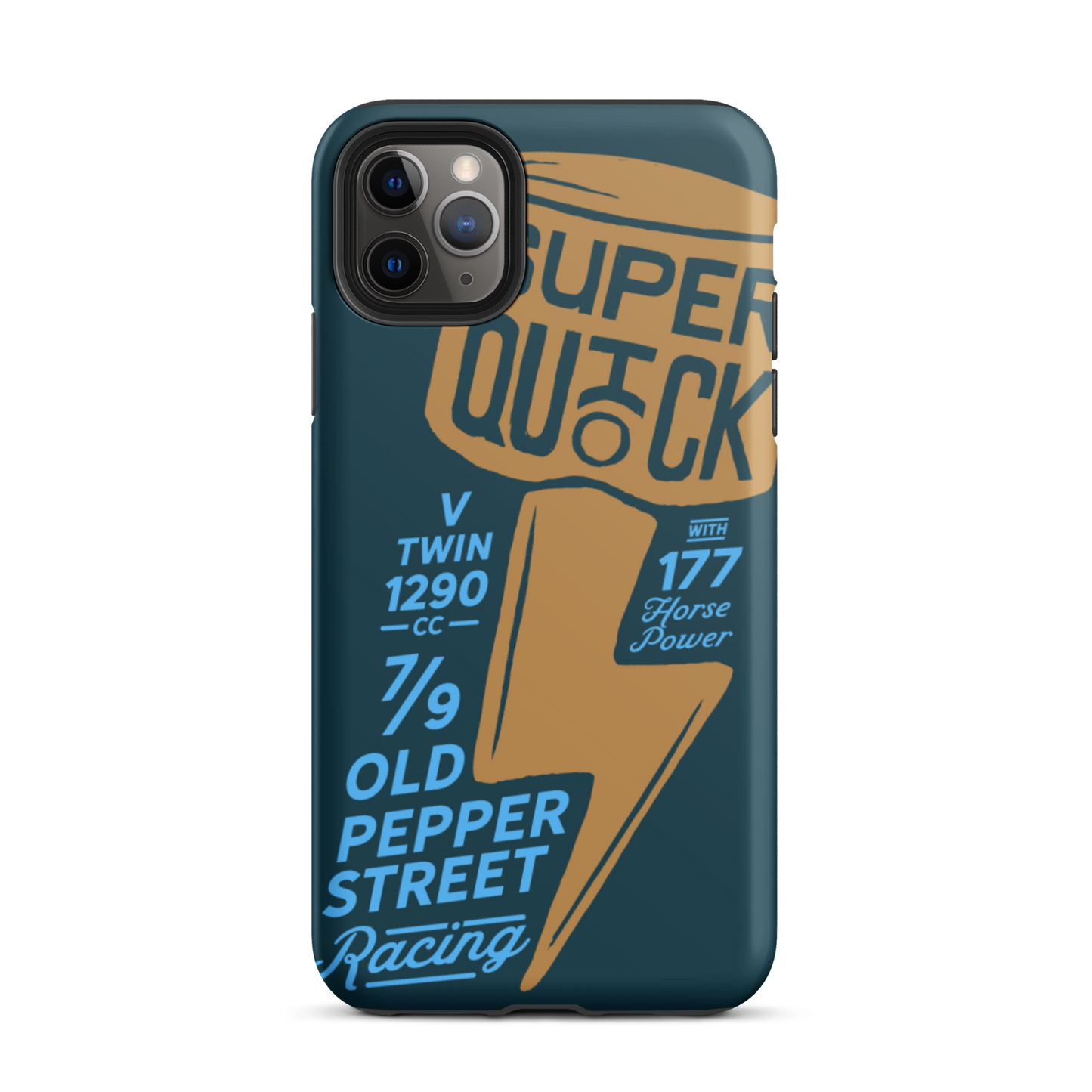 Super Quick Piston - Orange and blue tough iPhone case - Firebone