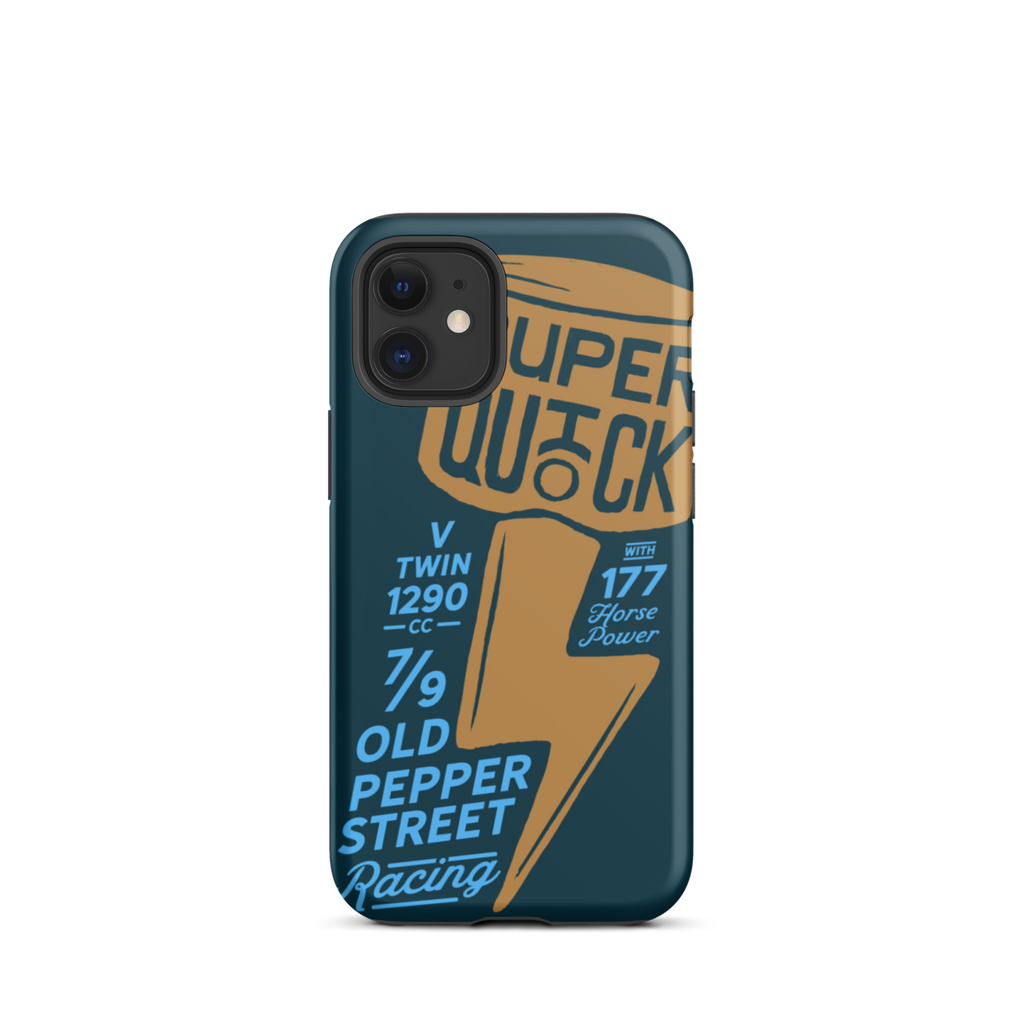 Super Quick Piston - Orange and blue tough iPhone case - Firebone