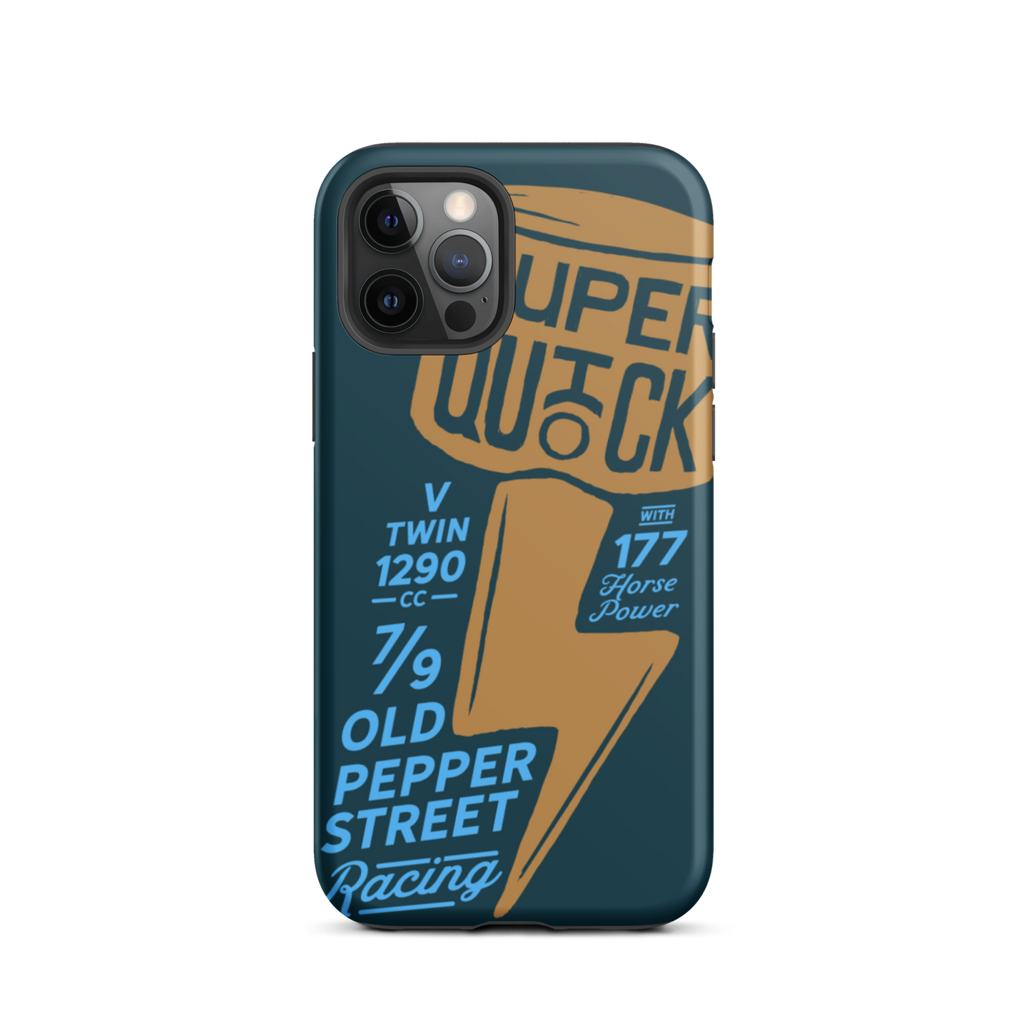 Super Quick Piston - Orange and blue tough iPhone case - Firebone