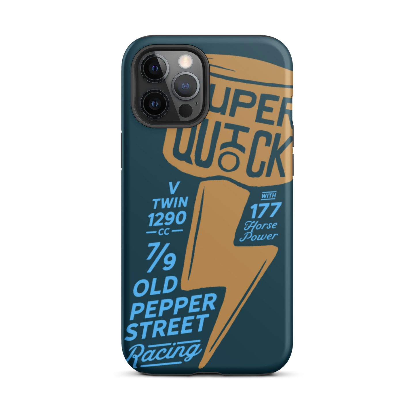 Super Quick Piston - Orange and blue tough iPhone case - Firebone