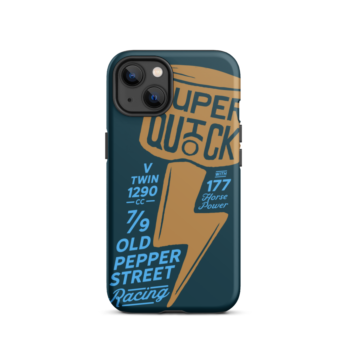 Super Quick Piston - Orange and blue tough iPhone case - Firebone