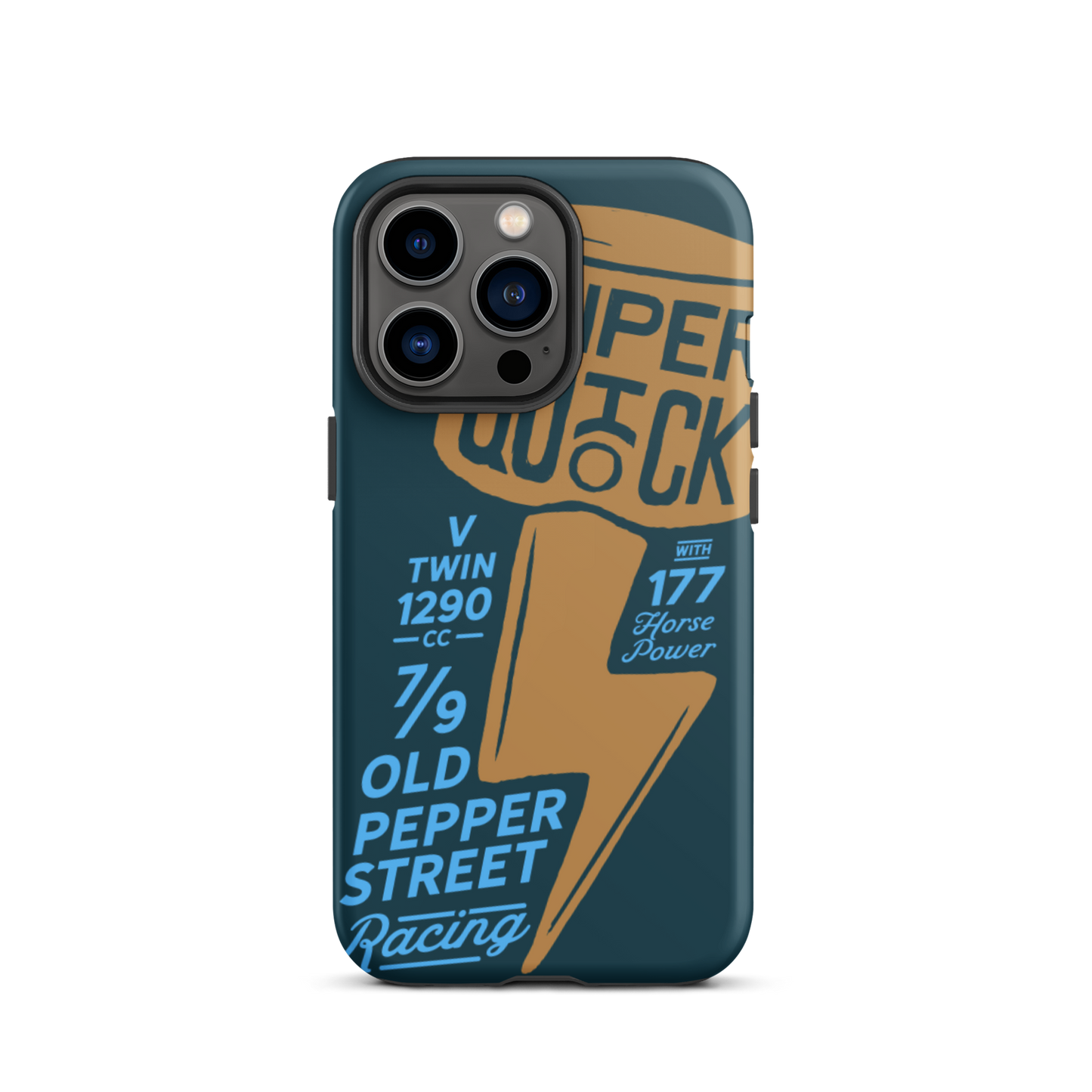 Super Quick Piston - Orange and blue tough iPhone case - Firebone