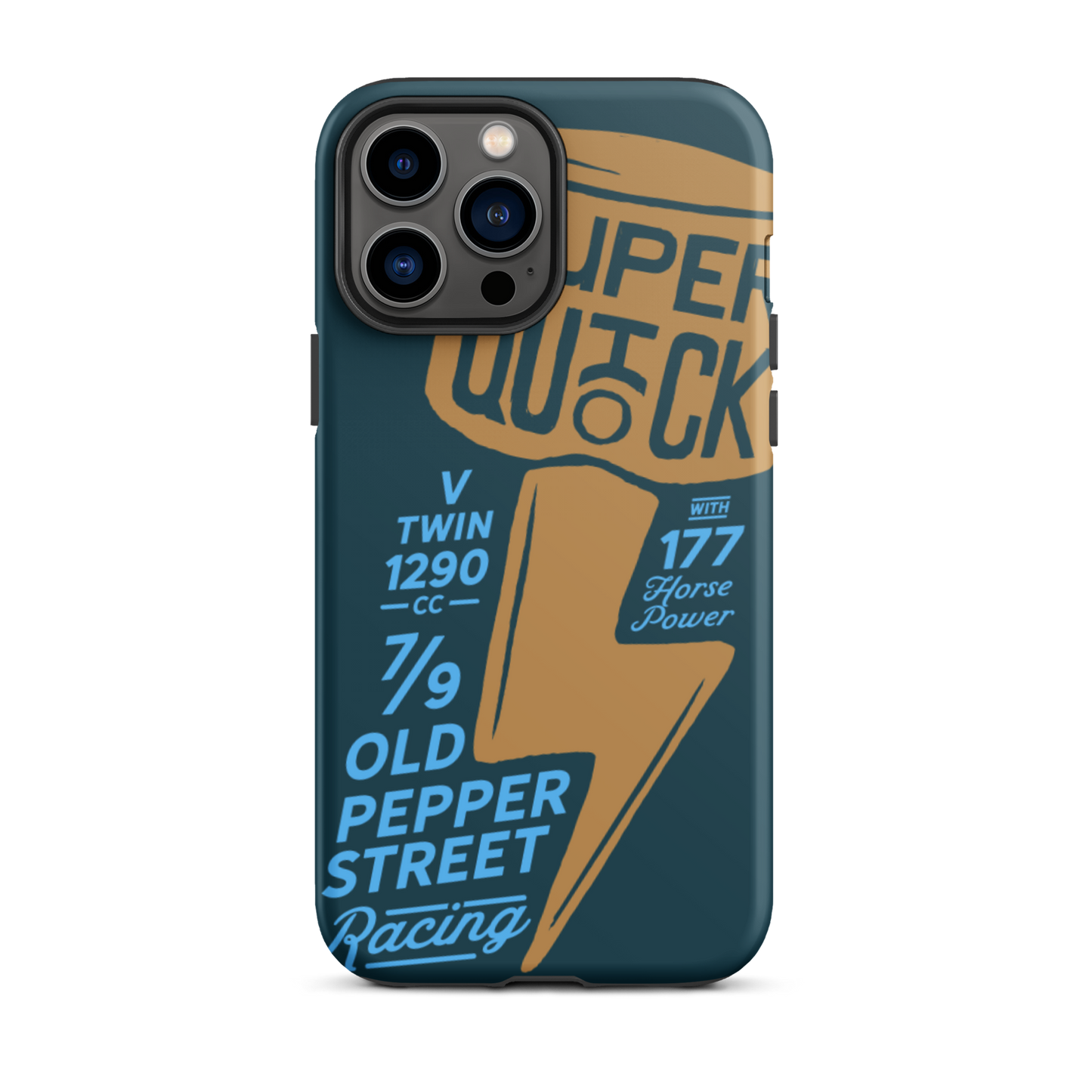 Super Quick Piston - Orange and blue tough iPhone case - Firebone