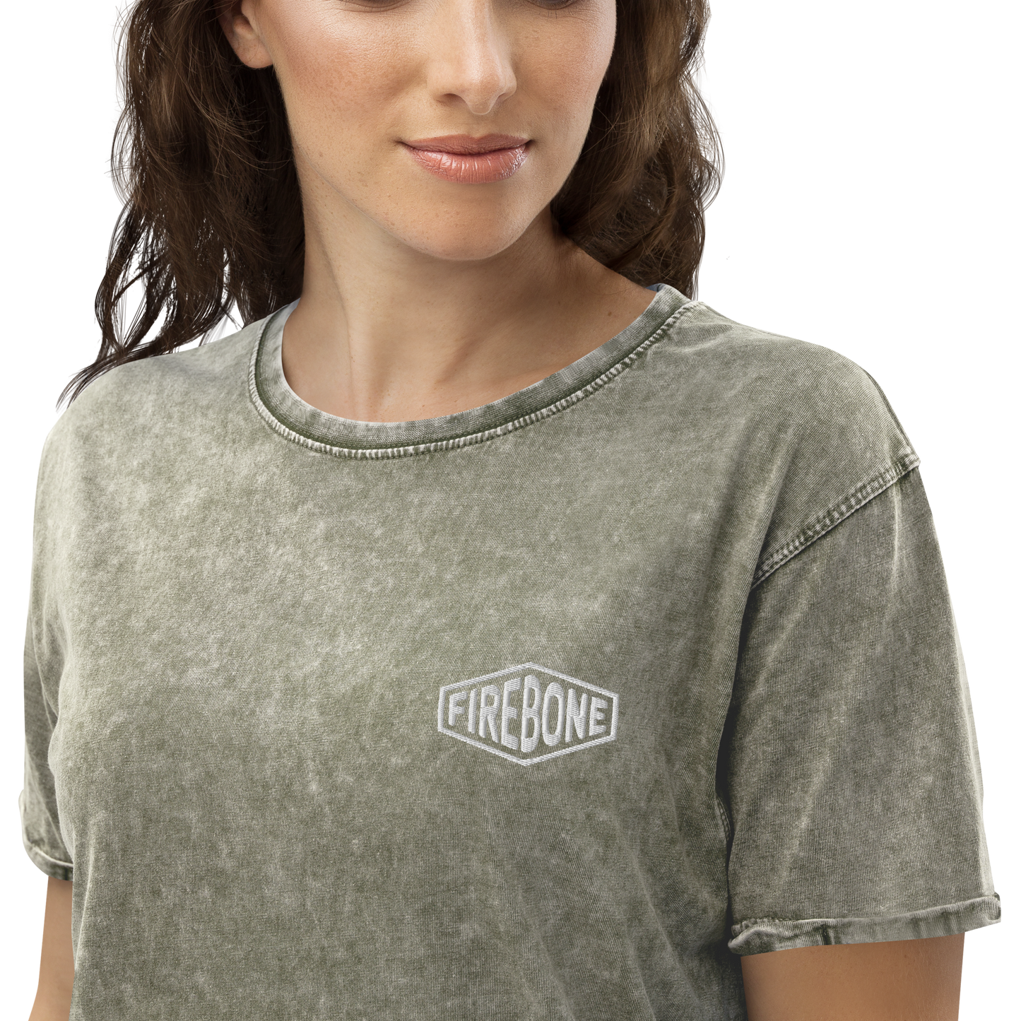 Firebone logo - Olive denim t-shirt - Firebone