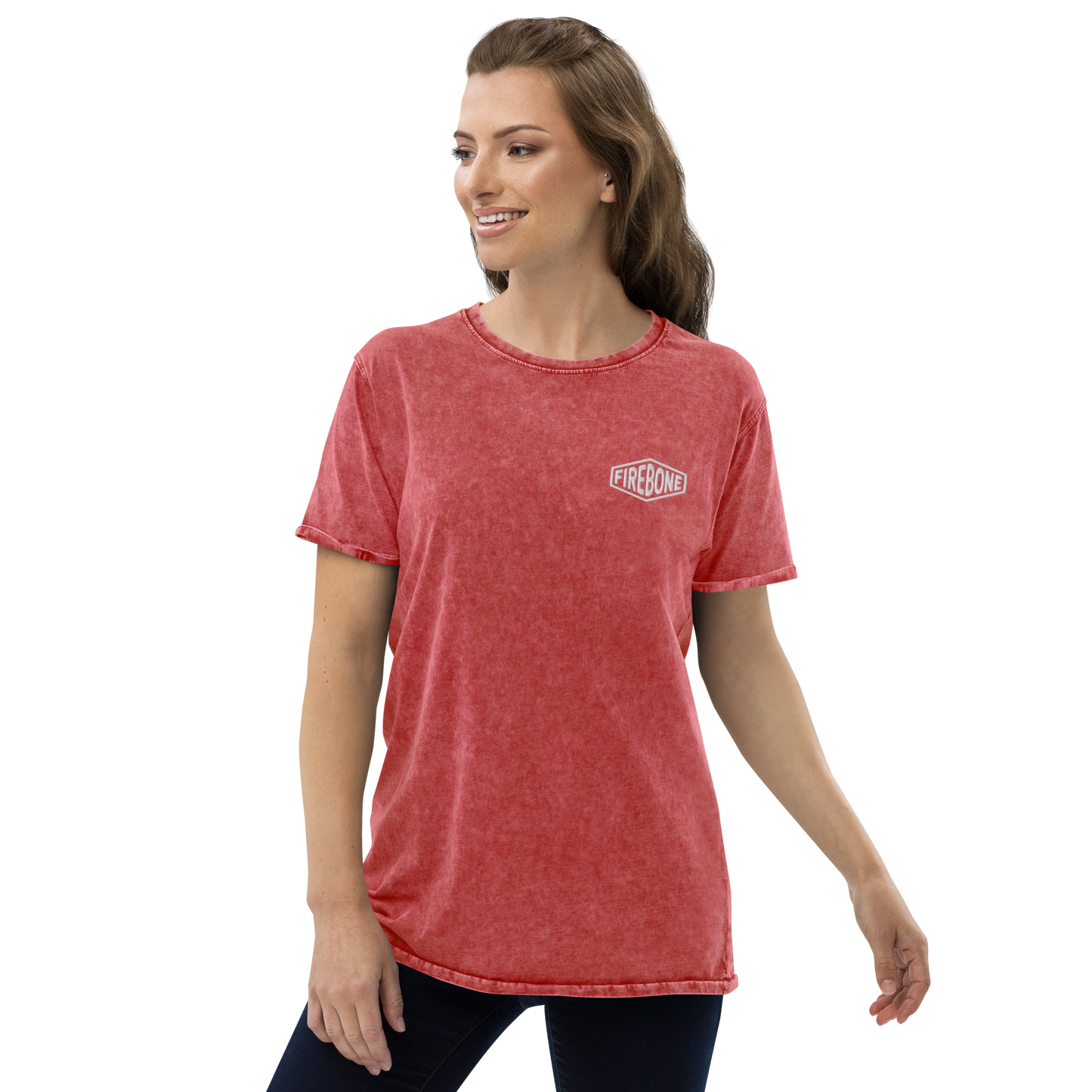 Firebone logo - Red denim t-shirt - Firebone