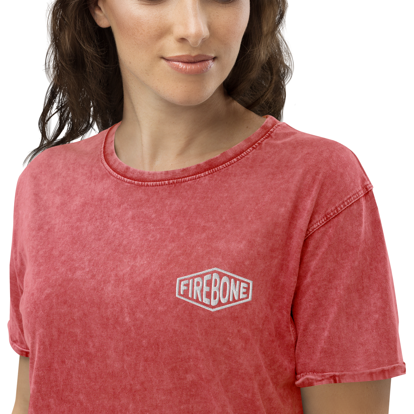 Firebone logo - Red denim t-shirt - Firebone