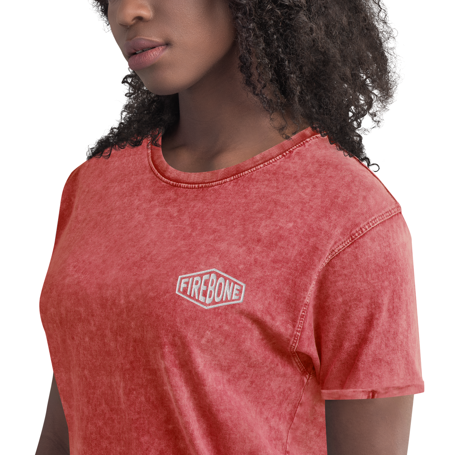 Firebone logo - Red denim t-shirt - Firebone