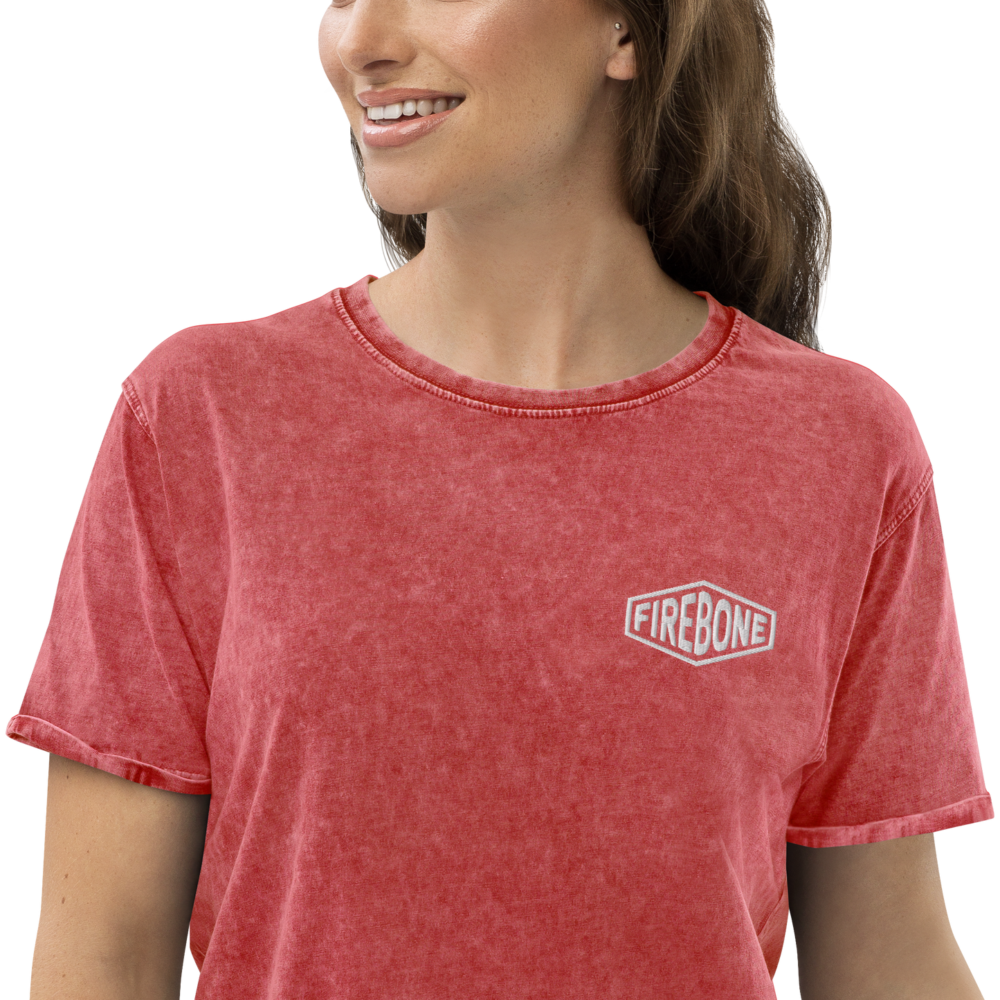 Firebone logo - Red denim t-shirt - Firebone