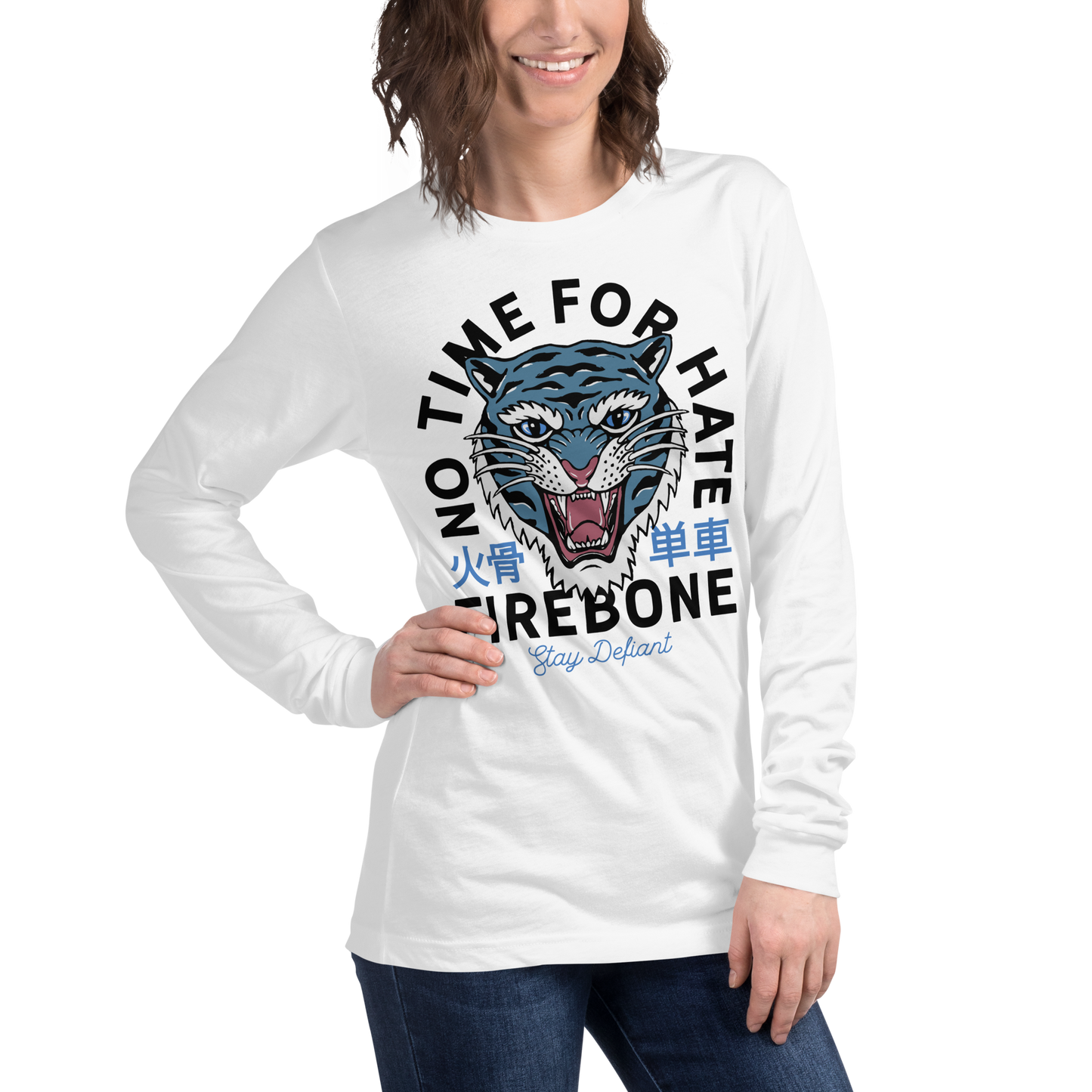 No time to hate - White long sleeve tee - Firebone