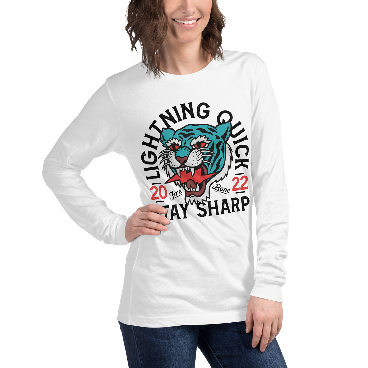 Lightning quick - White long sleeve tee - Firebone