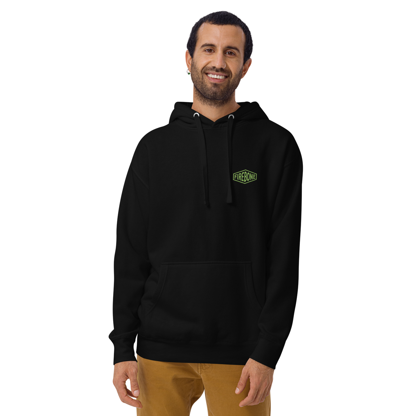 No Time To Hate - Green on black hoodie - Firebone