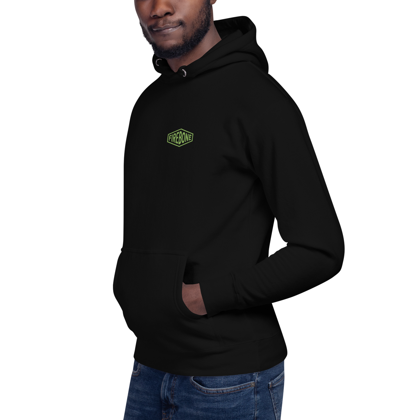 No Time To Hate - Green on black hoodie - Firebone