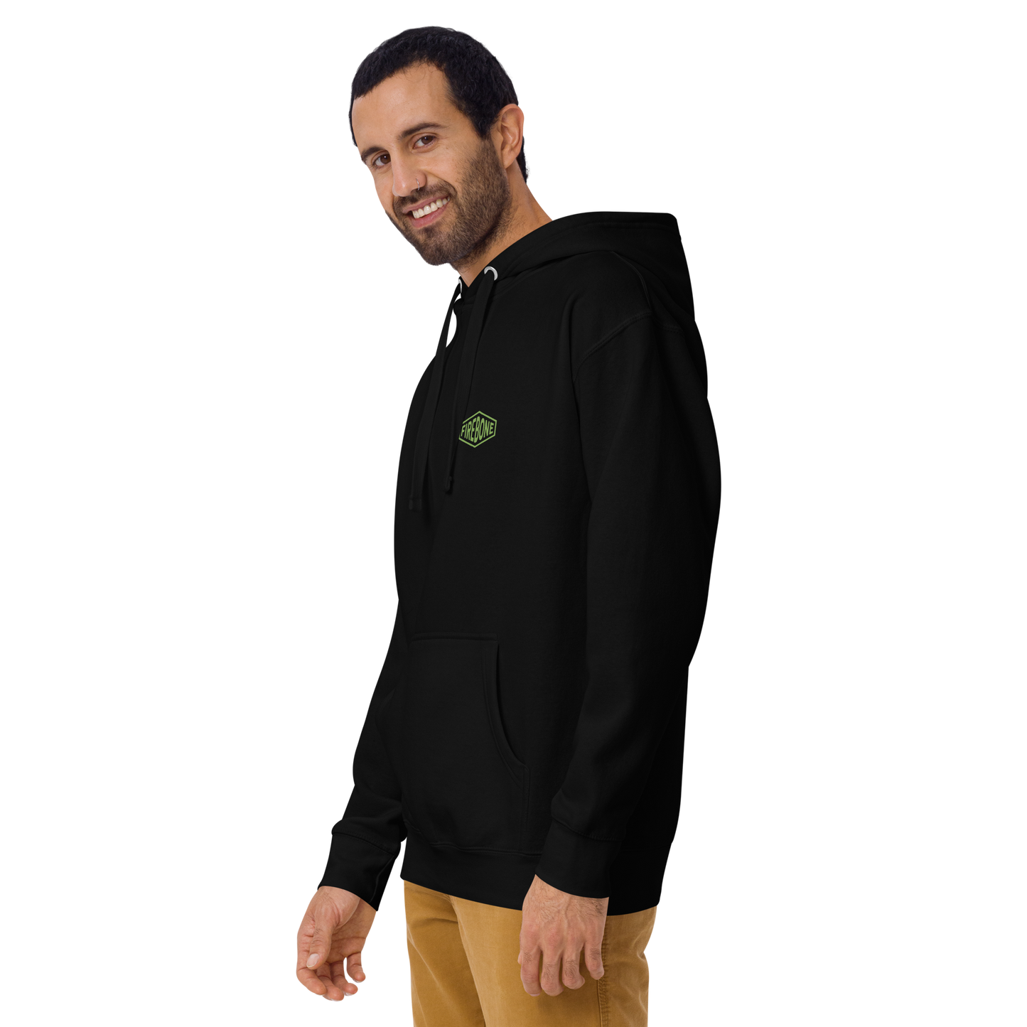 No Time To Hate - Green on black hoodie - Firebone