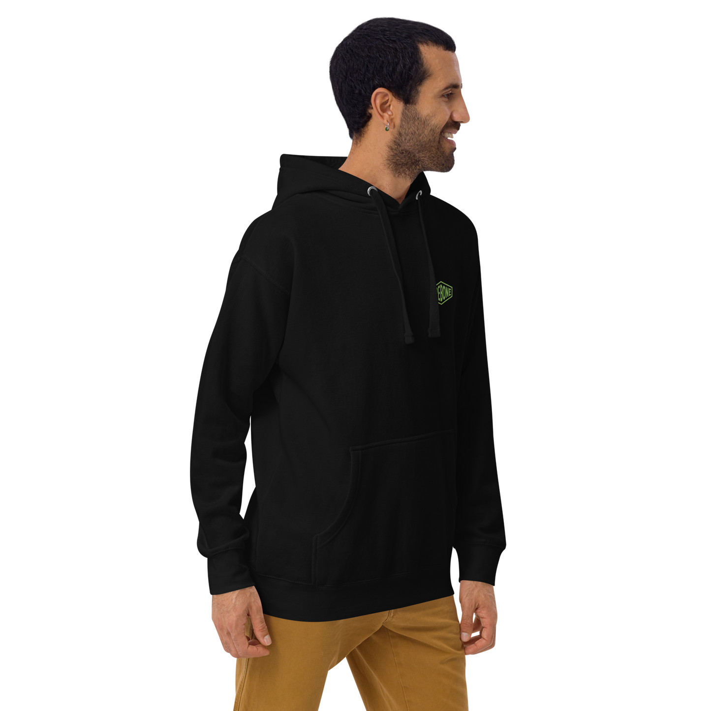 No Time To Hate - Green on black hoodie - Firebone